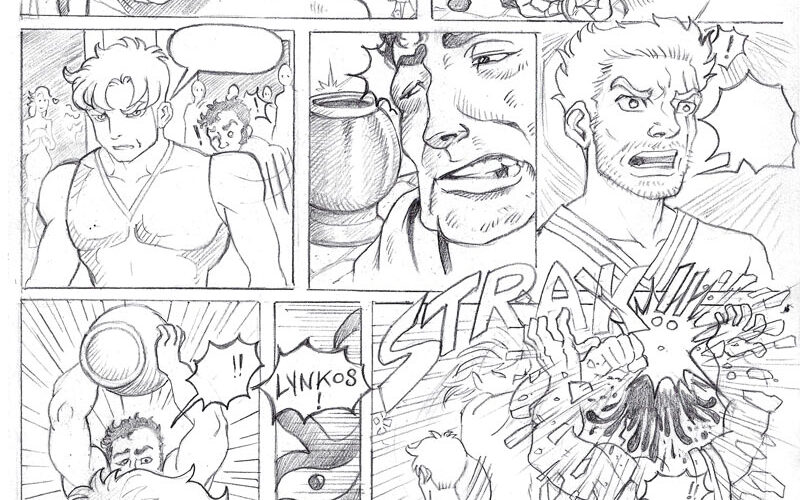 La page 5 du storyboard du volume 2 d'HERAKLISKOS par ReginHart