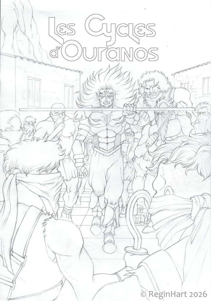 Rough de la couv du second volume d'Herakliskos