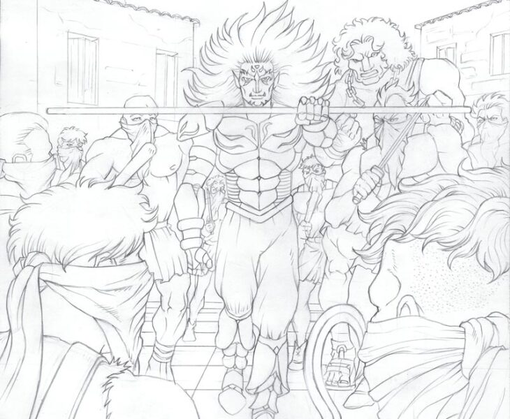 Rough de la couv du second volume d'Herakliskos
