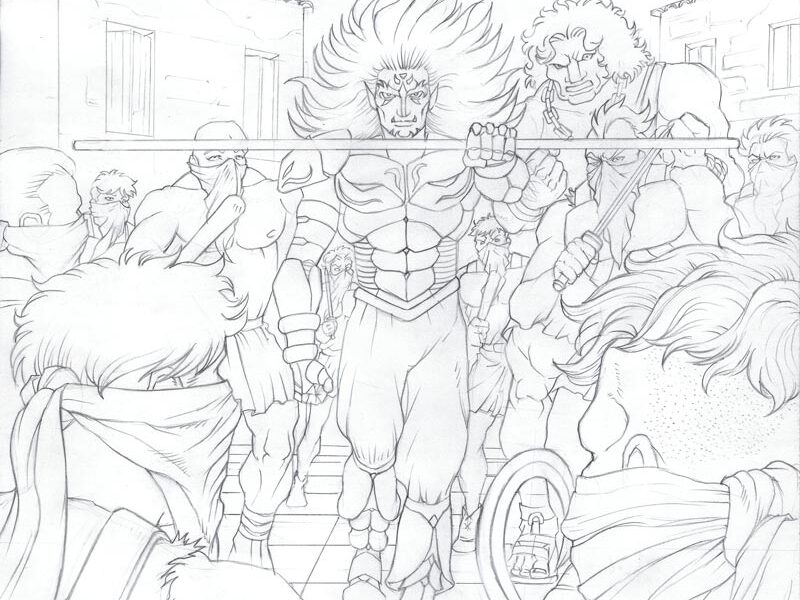 Rough de la couv du second volume d'Herakliskos
